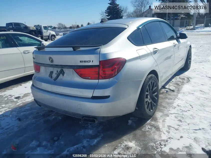 2010 BMW 550 Gt VIN: WBASN4C51AC208376 Lot: 12556268x