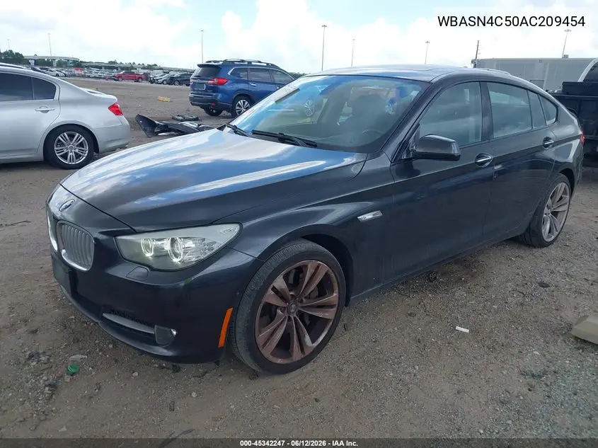 2010 BMW 550I Gran Turismo VIN: WBASN4C50AC209454 Lot: 45342247