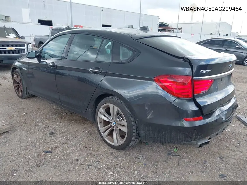 2010 BMW 550I Gran Turismo VIN: WBASN4C50AC209454 Lot: 45342247