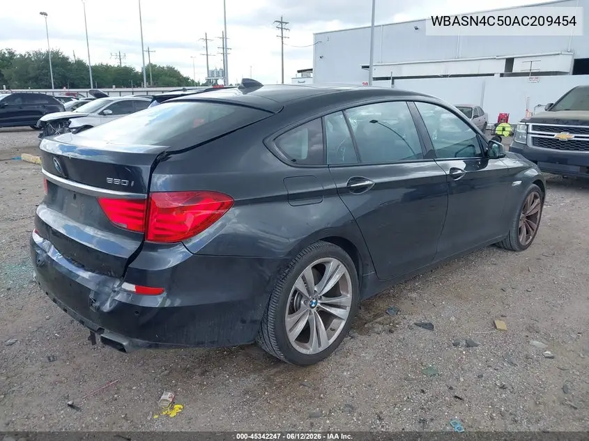 2010 BMW 550I Gran Turismo VIN: WBASN4C50AC209454 Lot: 45342247