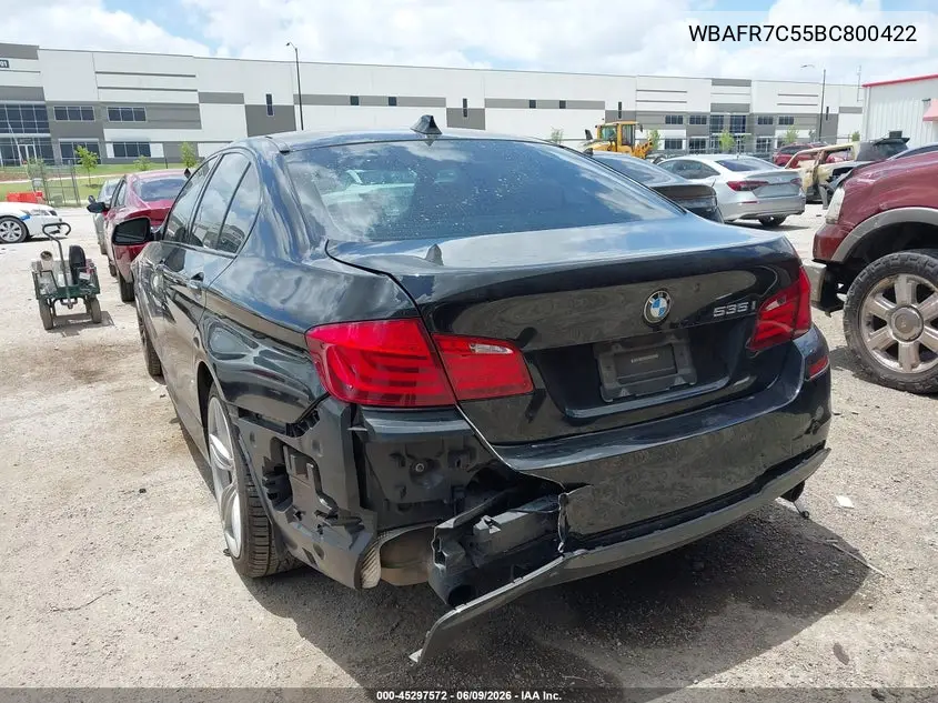 2011 BMW 535I VIN: WBAFR7C55BC800422 Lot: 45297572