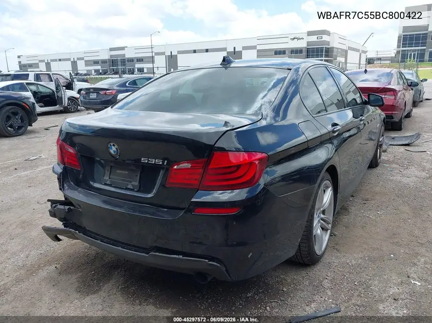 2011 BMW 535I VIN: WBAFR7C55BC800422 Lot: 45297572