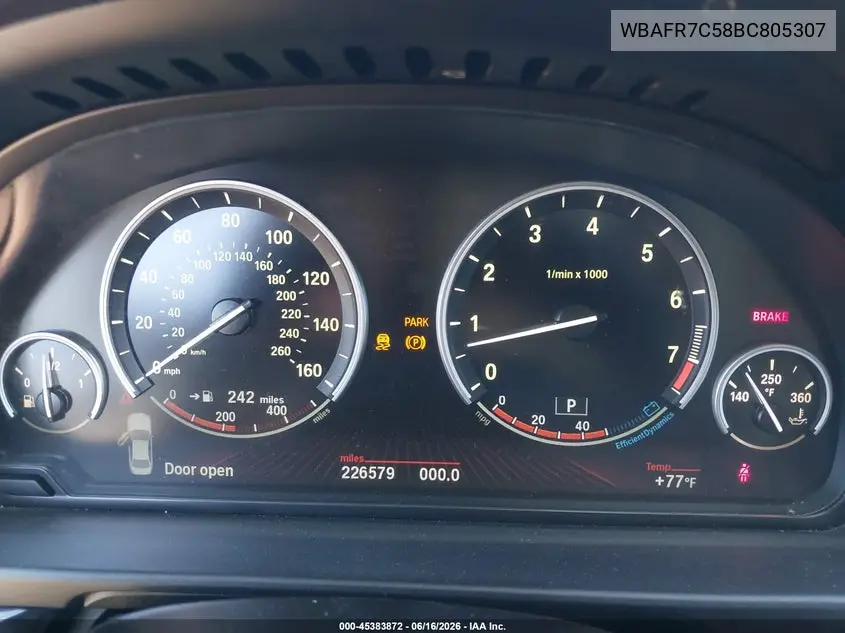 WBAFR7C58BC805307 2011 BMW 535I