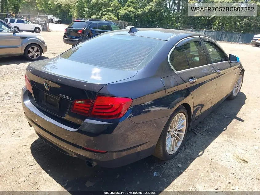 2011 BMW 535I VIN: WBAFR7C57BC807582 Lot: 45606341