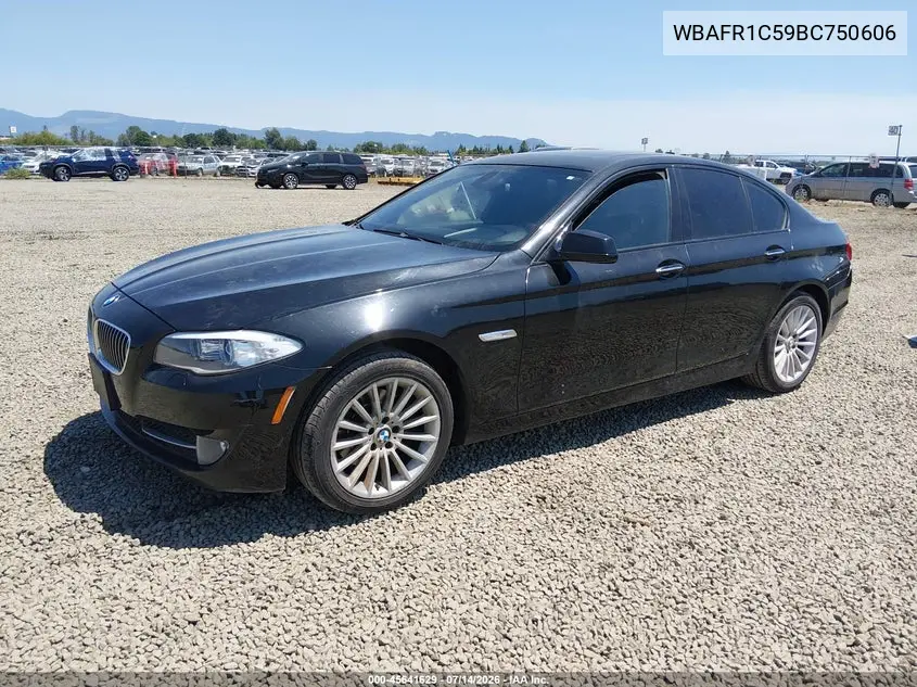 2011 BMW 528I VIN: WBAFR1C59BC750606 Lot: 45641629