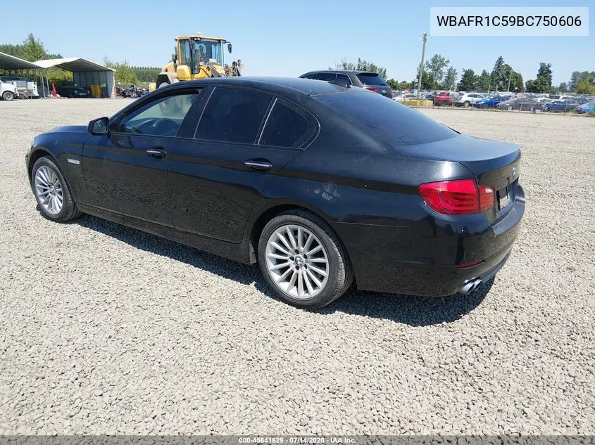 2011 BMW 528I VIN: WBAFR1C59BC750606 Lot: 45641629