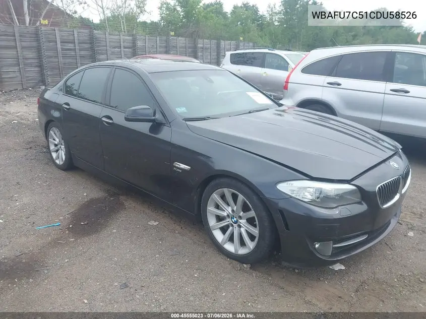 2012 BMW 535I xDrive VIN: WBAFU7C51CDU58526 Lot: 45555023