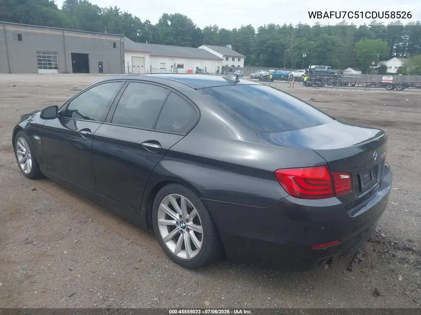 2012 BMW 535I xDrive VIN: WBAFU7C51CDU58526 Lot: 45555023