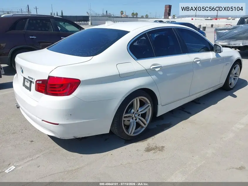 2012 BMW 528I VIN: WBAXG5C56CDX05104 Lot: 45644101