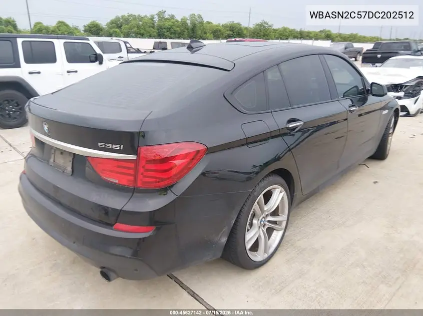 2013 BMW 535I Gran Turismo VIN: WBASN2C57DC202512 Lot: 45627142