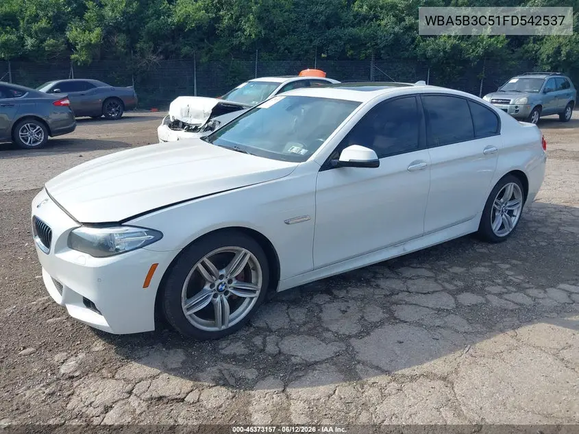 2015 BMW 535I xDrive VIN: WBA5B3C51FD542537 Lot: 45373157