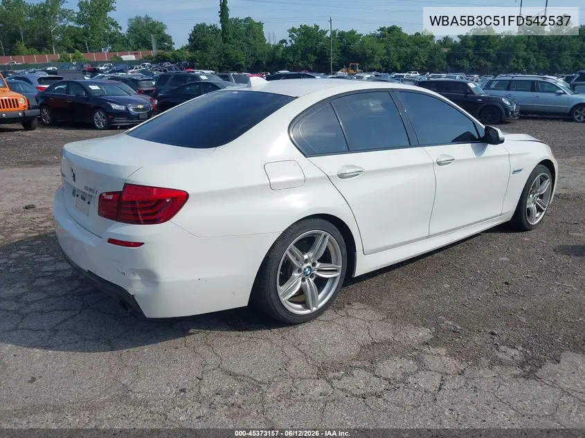 2015 BMW 535I xDrive VIN: WBA5B3C51FD542537 Lot: 45373157
