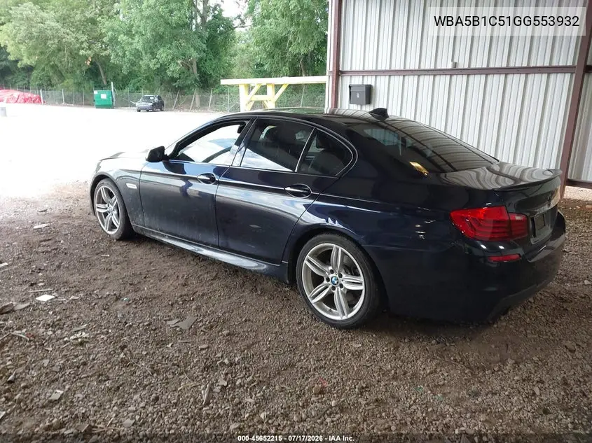 2016 BMW 535I VIN: WBA5B1C51GG553932 Lot: 45652215