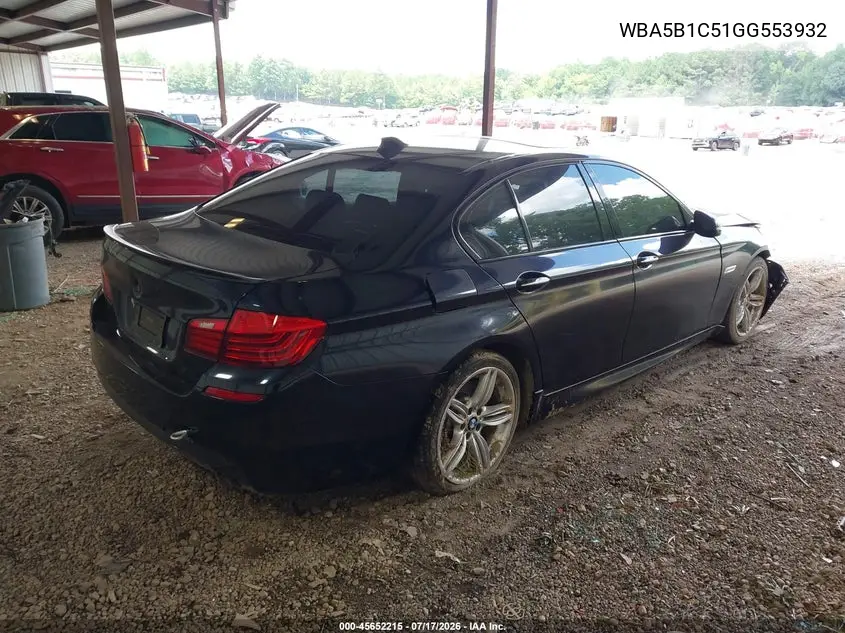 2016 BMW 535I VIN: WBA5B1C51GG553932 Lot: 45652215