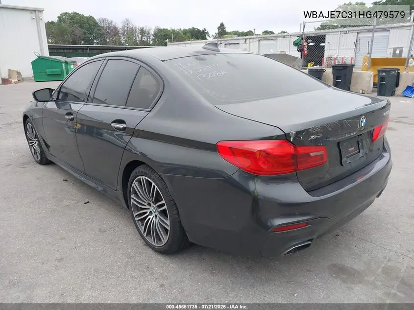 2017 BMW 540I xDrive VIN: WBAJE7C31HG479579 Lot: 45551735