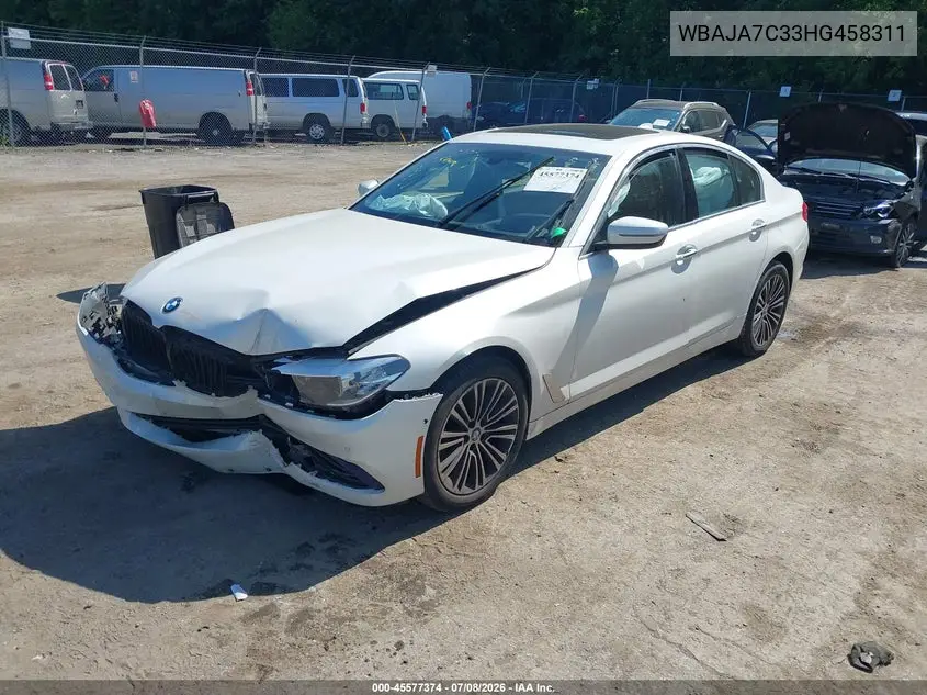 2017 BMW 530I xDrive VIN: WBAJA7C33HG458311 Lot: 45577374
