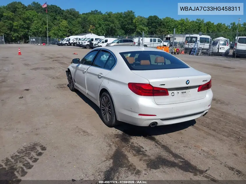 2017 BMW 530I xDrive VIN: WBAJA7C33HG458311 Lot: 45577374