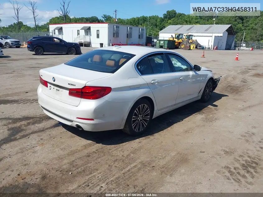 2017 BMW 530I xDrive VIN: WBAJA7C33HG458311 Lot: 45577374