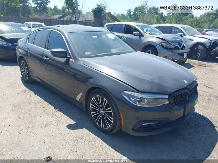 2017 BMW 540I xDrive VIN: WBAJE7C33HG887372 Lot: 45583641