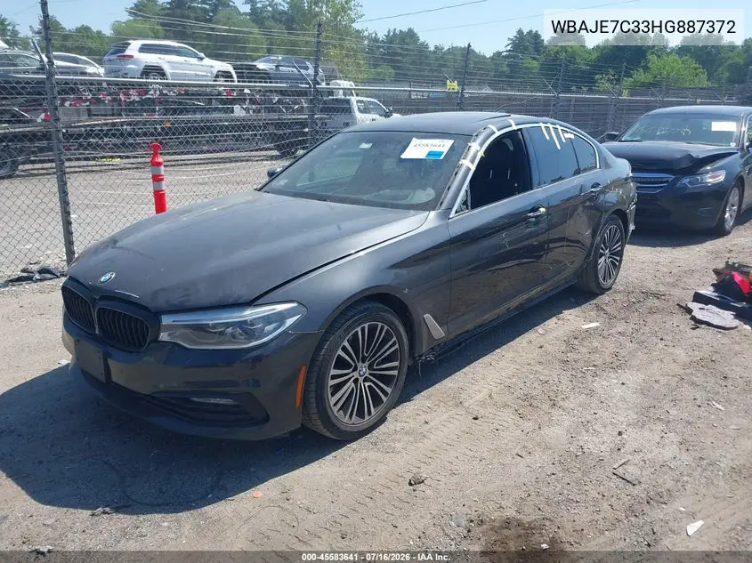 2017 BMW 540I xDrive VIN: WBAJE7C33HG887372 Lot: 45583641