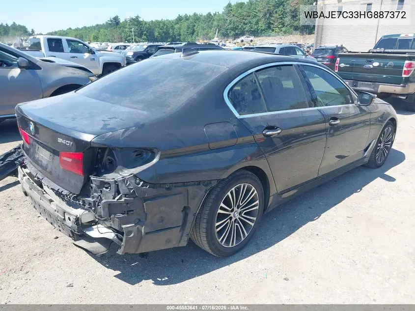 2017 BMW 540I xDrive VIN: WBAJE7C33HG887372 Lot: 45583641