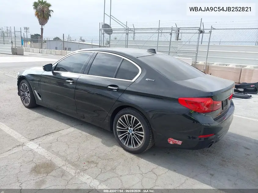 2018 BMW 530E Iperformance VIN: WBAJA9C54JB252821 Lot: 45301784