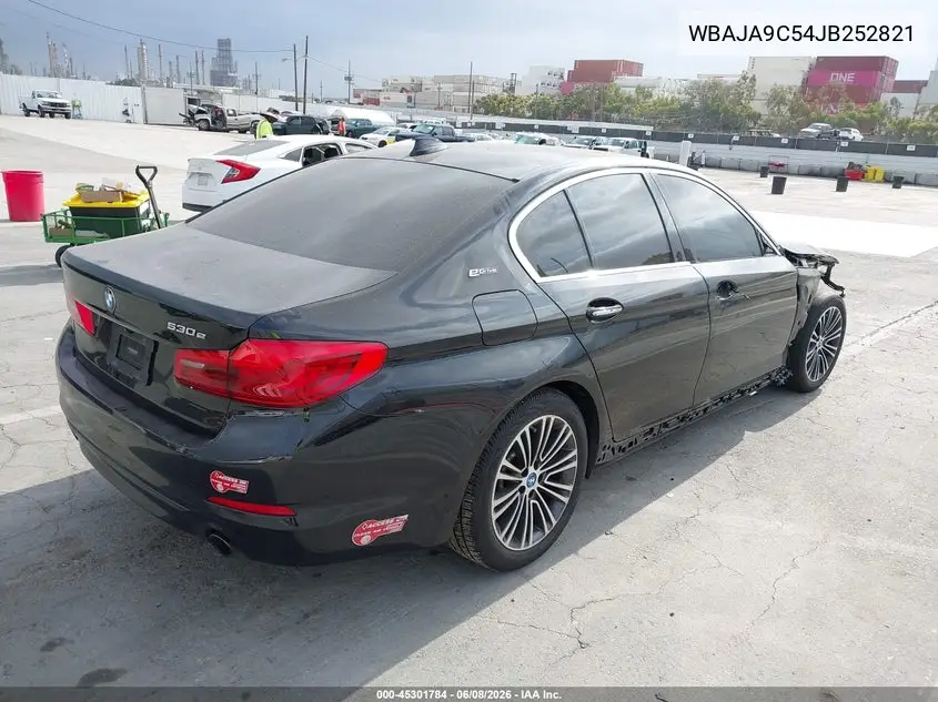 2018 BMW 530E Iperformance VIN: WBAJA9C54JB252821 Lot: 45301784