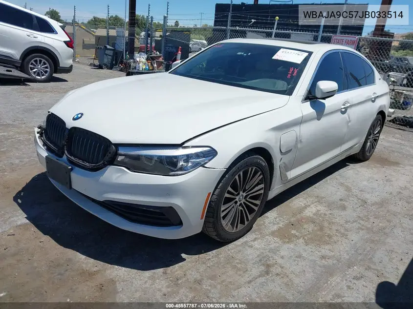 2018 BMW 530E Iperformance VIN: WBAJA9C57JB033514 Lot: 45557787