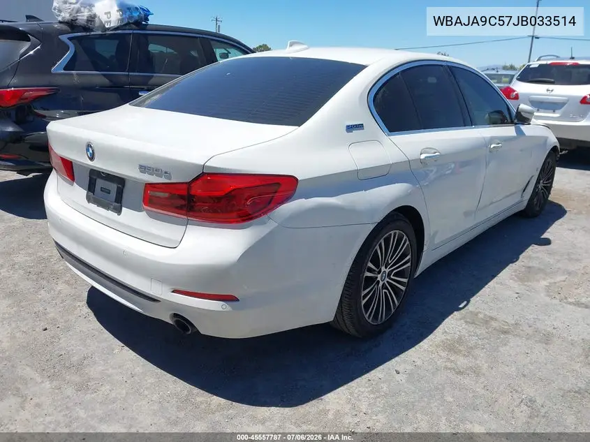 2018 BMW 530E Iperformance VIN: WBAJA9C57JB033514 Lot: 45557787