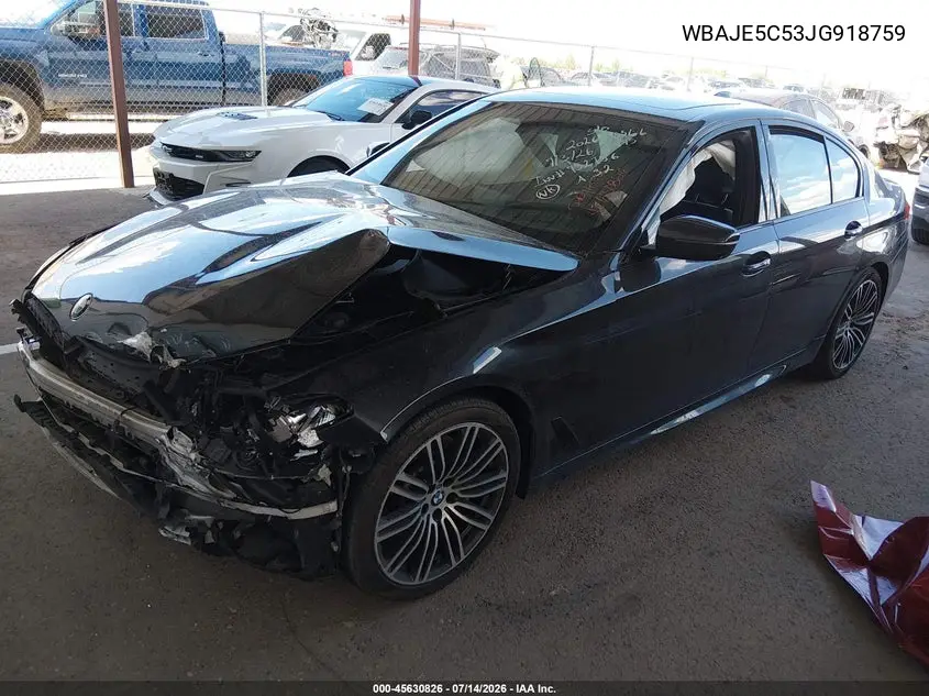2018 BMW 540I VIN: WBAJE5C53JG918759 Lot: 45630826