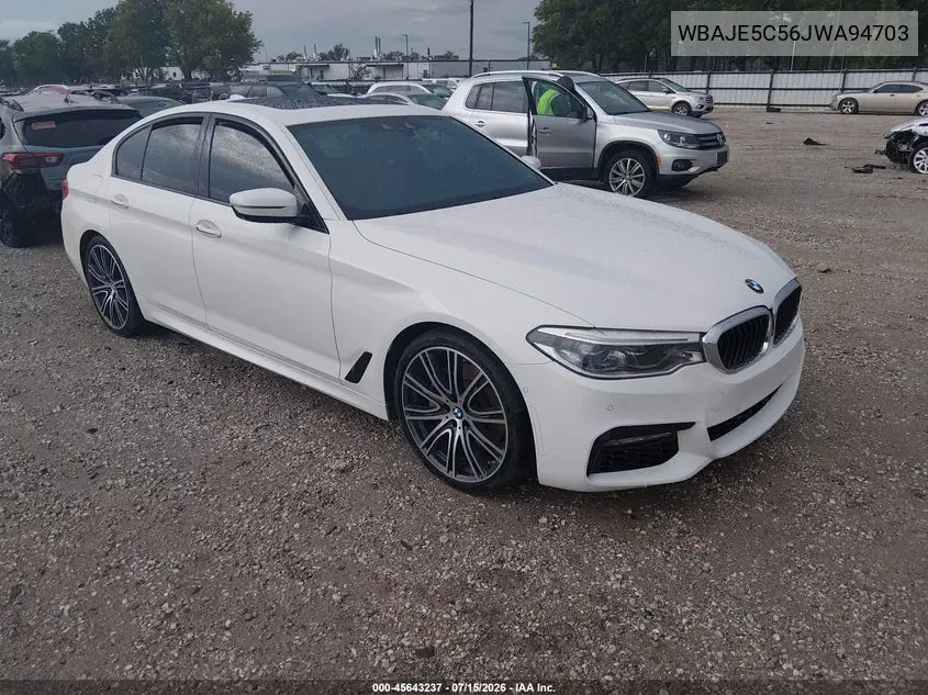 2018 BMW 540I VIN: WBAJE5C56JWA94703 Lot: 45643237