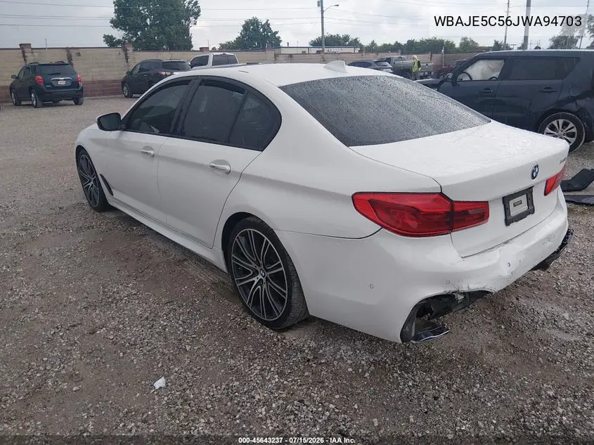 2018 BMW 540I VIN: WBAJE5C56JWA94703 Lot: 45643237