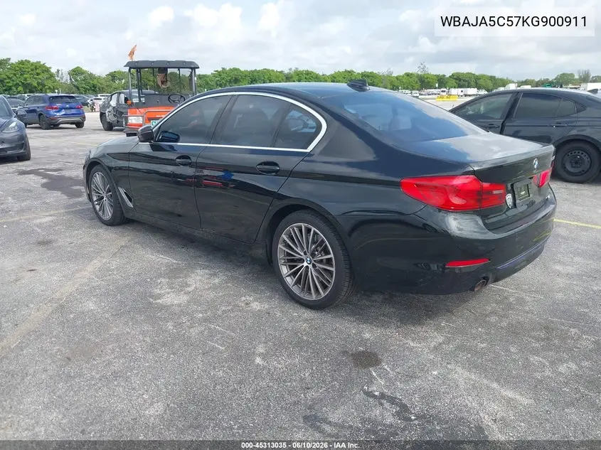2019 BMW 530I VIN: WBAJA5C57KG900911 Lot: 45313035