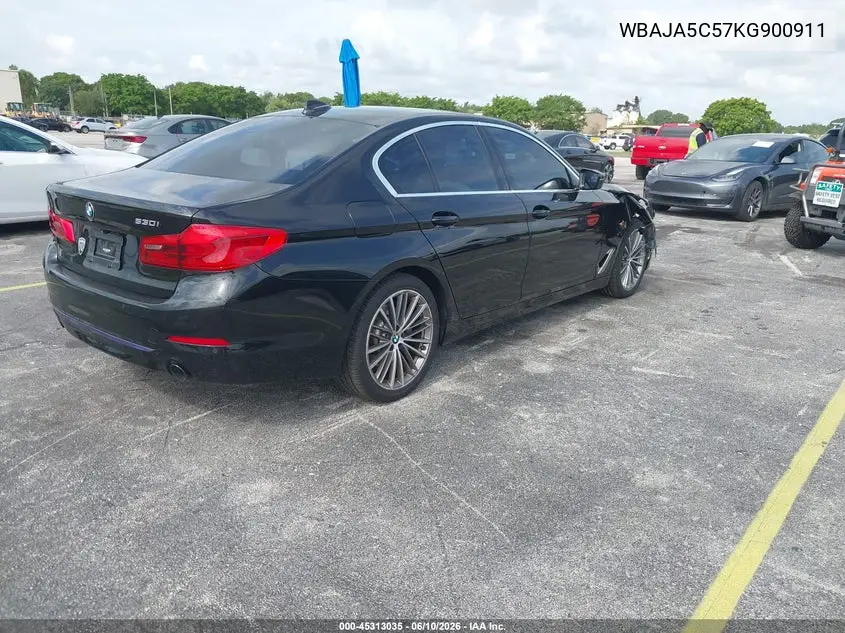 2019 BMW 530I VIN: WBAJA5C57KG900911 Lot: 45313035