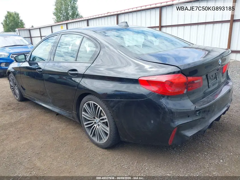 2019 BMW 540I xDrive VIN: WBAJE7C50KG893185 Lot: 45327636