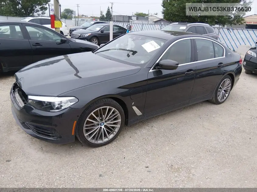 2019 BMW 530E xDrive Iperformance VIN: WBAJB1C53KB376630 Lot: 45601706