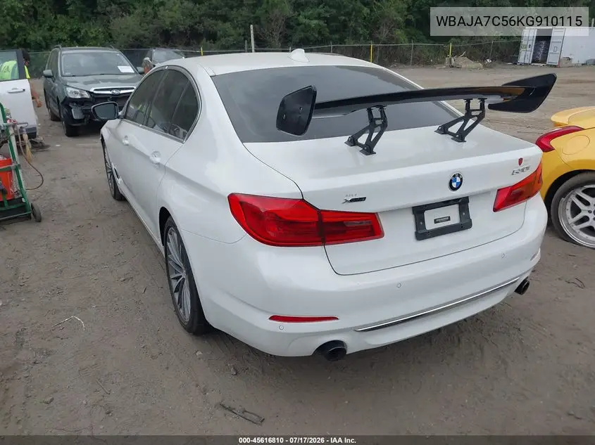 2019 BMW 5 Series 530I xDrive VIN: WBAJA7C56KG910115 Lot: 45616810