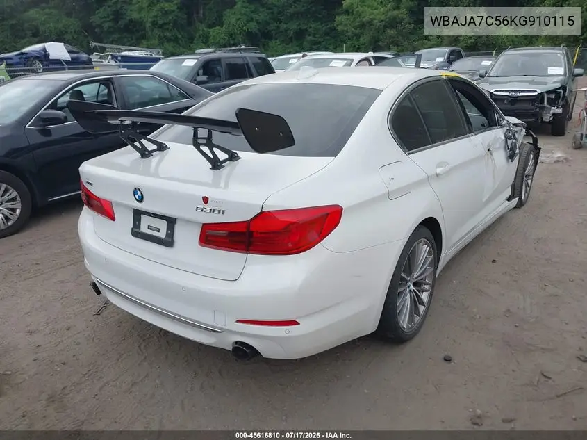 2019 BMW 5 Series 530I xDrive VIN: WBAJA7C56KG910115 Lot: 45616810