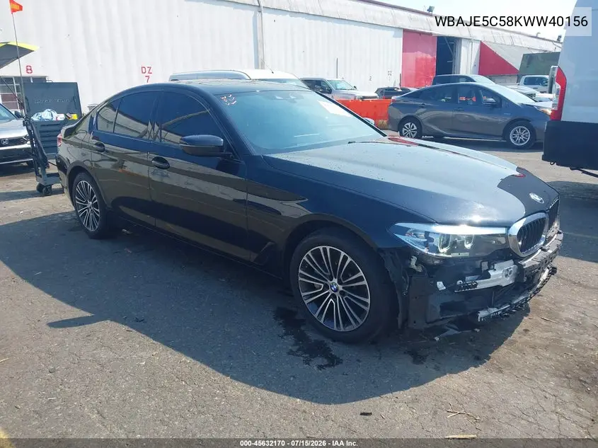 2019 BMW 540I VIN: WBAJE5C58KWW40156 Lot: 45632170