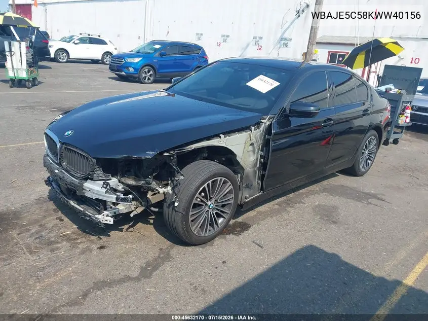 2019 BMW 540I VIN: WBAJE5C58KWW40156 Lot: 45632170