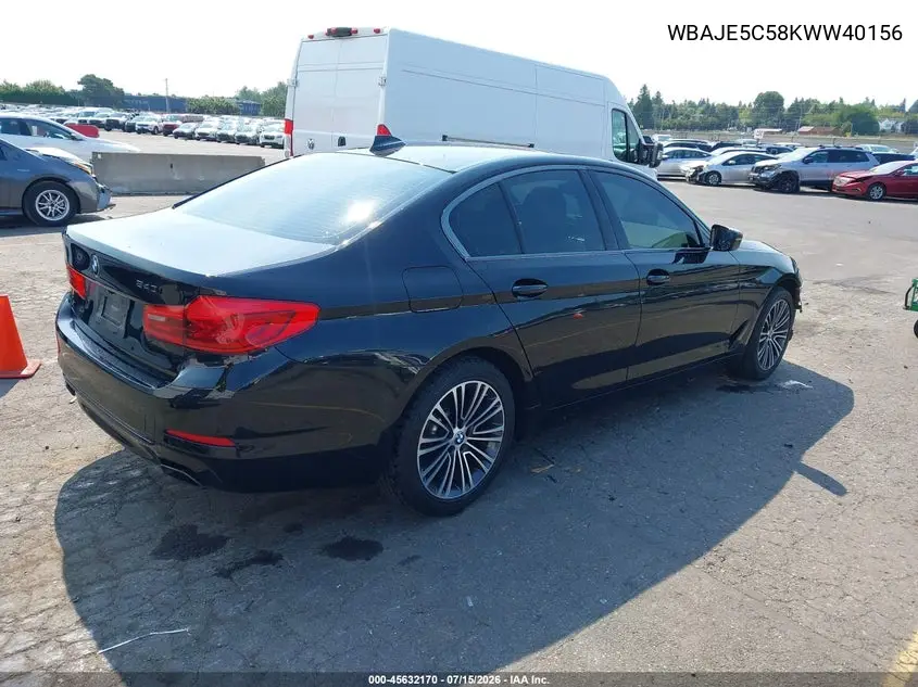 2019 BMW 540I VIN: WBAJE5C58KWW40156 Lot: 45632170