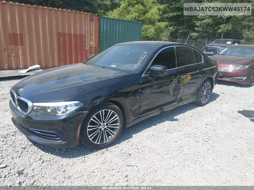 2019 BMW 5 Series 530I xDrive VIN: WBAJA7C53KWW45174 Lot: 45642224