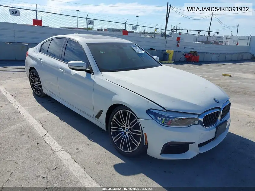 2019 BMW 530E Iperformance VIN: WBAJA9C54KB391932 Lot: 45643851