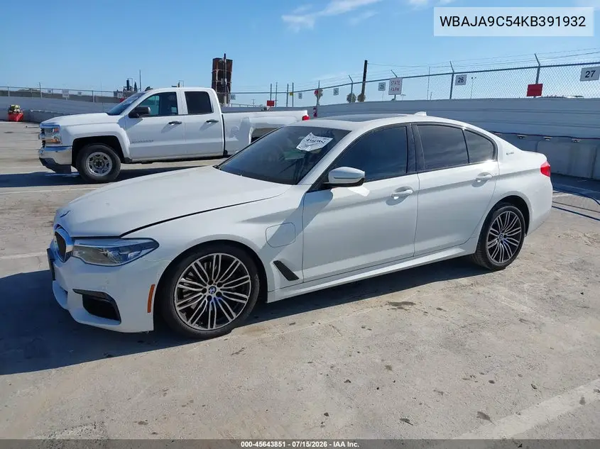 2019 BMW 530E Iperformance VIN: WBAJA9C54KB391932 Lot: 45643851