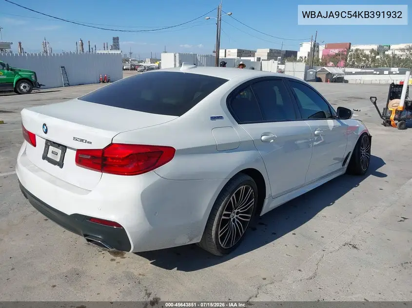 2019 BMW 530E Iperformance VIN: WBAJA9C54KB391932 Lot: 45643851