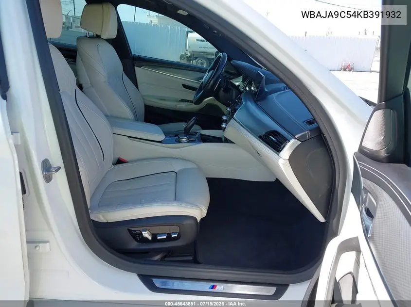 2019 BMW 530E Iperformance VIN: WBAJA9C54KB391932 Lot: 45643851