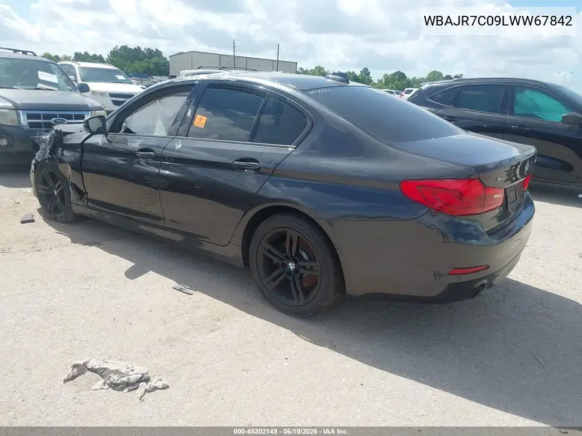 2020 BMW 530I xDrive VIN: WBAJR7C09LWW67842 Lot: 45302148