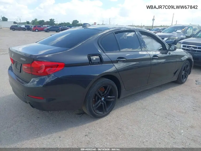 2020 BMW 530I xDrive VIN: WBAJR7C09LWW67842 Lot: 45302148