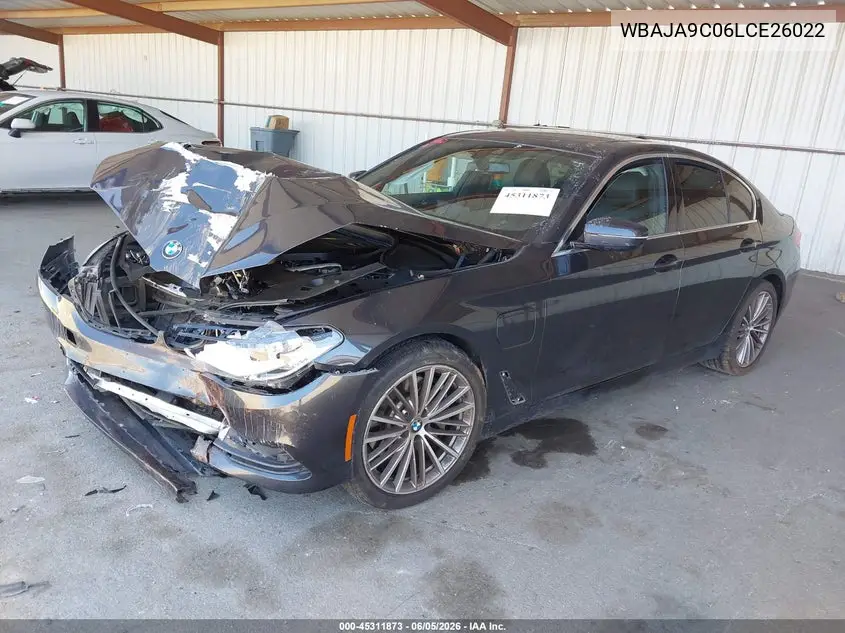 2020 BMW 530E Iperformance VIN: WBAJA9C06LCE26022 Lot: 45311873