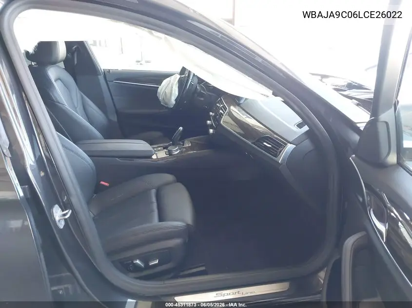2020 BMW 530E Iperformance VIN: WBAJA9C06LCE26022 Lot: 45311873